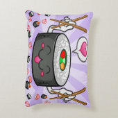 エビの多くを食べている寿司のマンガのキャラクタ アクセントクッション (裏面(縦))