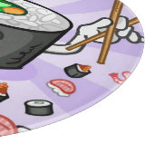 エビの多くを食べている寿司のマンガのキャラクタ カッティングボード (角)