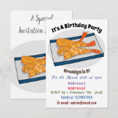 エビの天ぷら漫画イラスト 招待状 (正面/裏面)