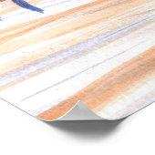 エビの水色波止場、魚釣り餌 ポスター (角)