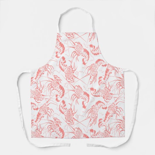 エビの海の幸の模様 エプロン (正面)