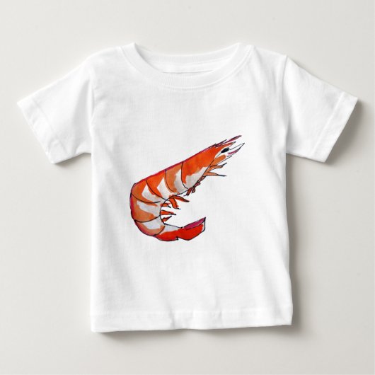 エビの海産物キッチュアート ベビーTシャツ (正面)