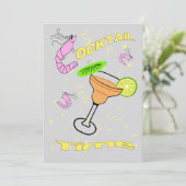 エビの漫画のカクテルのパーティの招待状 招待状 (スタンド正面)