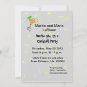 エビの漫画のカクテルのパーティの招待状 招待状 (裏面)