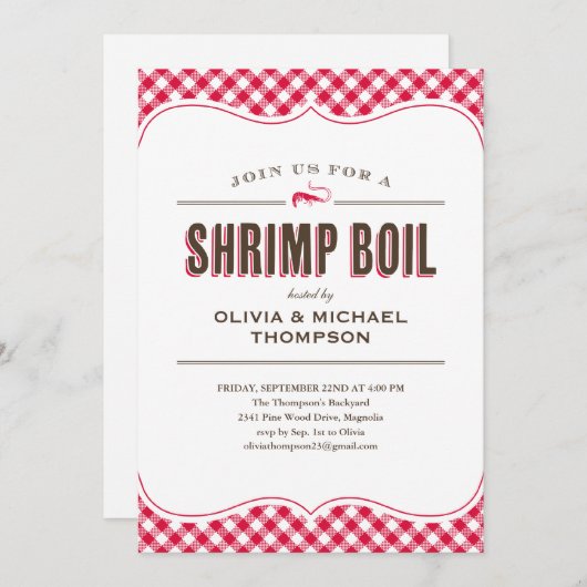 エビの煮沸招待状 招待状 (正面/裏面)