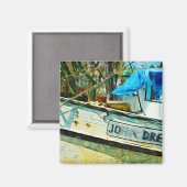 エビの船ジョンが印象派を描いた抽象芸術 マグネット (正面/裏面)