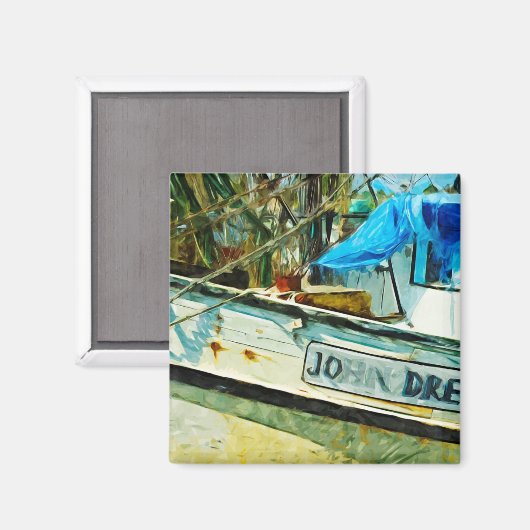 エビの船ジョンが印象派を描いた抽象芸術 マグネット (正面/裏面)