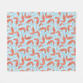 エビの車海老の珊瑚の海の泡航海のな海V2 フリースブランケット (正面(横))