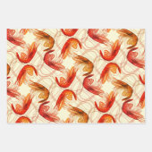 エビの長いアンテナ模様 ラッピングペーパーシート (正面3)