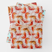 エビの長いアンテナ模様 ラッピングペーパーシート (インサイチュ)