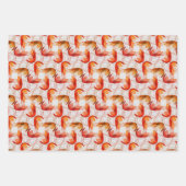 エビの長いアンテナ模様 ラッピングペーパーシート (正面)