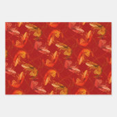 エビの長いアンテナ模様 ラッピングペーパーシート (正面3)