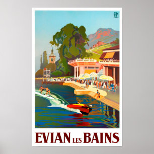 エビアンフランスヴィンテージ旅行 ポスター