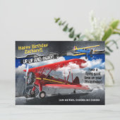 エビエーター航空機の誕生日カード 招待状 (スタンド正面)