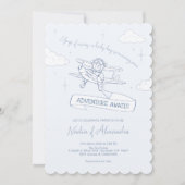 エビエーター パイロット 航空機 プレシャス カーゴ ベイビー シャワー 招待状 (正面)