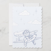 エビエーター パイロット 航空機 プレシャス カーゴ ベイビー シャワー 招待状 (裏面)