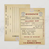 エビデンスラベルハロウィン不気味ユーモア風変わり価値 招待状 (正面/裏面)