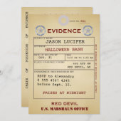 エビデンスラベルハロウィン不気味ユーモア風変わり価値 招待状 (正面/裏面)