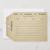 エビデンスラベルハロウィン不気味ユーモア風変わり価値 招待状 (裏面)