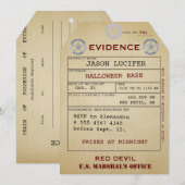 エビデンスラベルハロウィン不気味ユーモア風変わり価値 招待状 (正面/裏面)