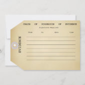 エビデンスラベルハロウィン不気味ユーモア風変わり価値 招待状 (裏面)