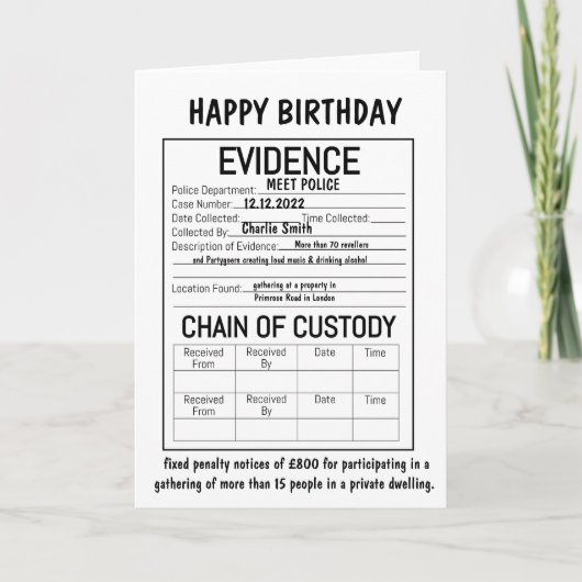 エビデンス カード (正面)