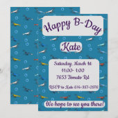 エビハッピーバースデー 招待状 (正面/裏面)