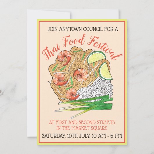 エビパッドタイヌードル食品フェスティバル店 招待状 (正面)