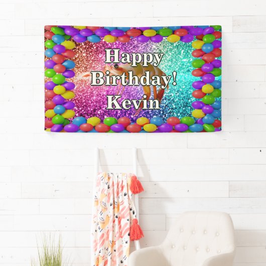 エビパーソナライズされたキャラクター誕生日バナー 横断幕 (インサイチュ)