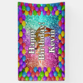 エビパーソナライズされたキャラクター誕生日バナー 横断幕 (縦)