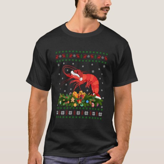 エビフィッシュサンタ 丑いエビ Tシャツ (正面)