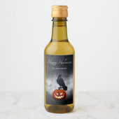 エビルカボチャとレイヴンパーソナライズされたハロウィーン ワインラベル (正面)