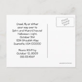エビルカボチャ怖いこうもりハロウィーン招待状 インビテーションポストカード (裏面)
