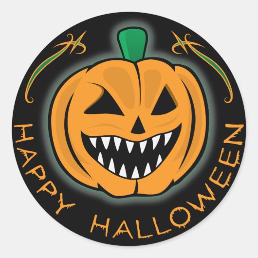 エビルカボチャ ラウンドシール (正面)