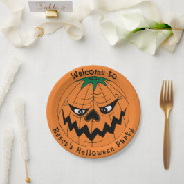 エビルパンプキンクリーミーハローウィンパーティ ペーパープレート