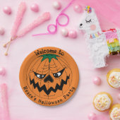 エビルパンプキンクリーミーハローウィンパーティ ペーパープレート (パーティー)