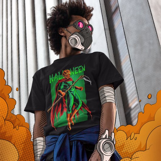 エビルパンプキンスカルヘッドハすごいーロ Tシャツ