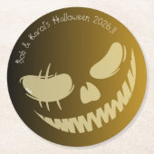 エビルパンプキンスマイルハローウィンパーティ ラウンドペーパーコースター (正面)