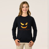 エビルパンプキン顔ハロウィンシャツ Tシャツ (正面フル)