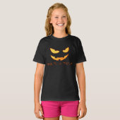 エビルパンプキン顔ハロウィンシャツ Tシャツ (正面フル)
