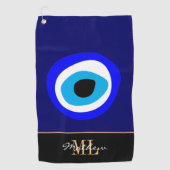 エビル・アイ・タリスマン・アラビア・アミュレット/トルコ語（ギリシャ）  ゴルフタオル (正面)