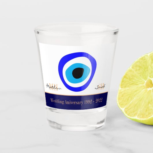 エビル・アイ・タリスマン・アラビア・アミュレット/トルコ語（ギリシャ） ショットグラス (正面)