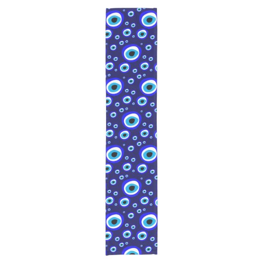 エビル・アイ・タリスマン・アラビア・アミュレット/トルコ語(ギリシャ) ショートテーブルランナー (正面)