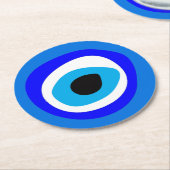 エビル・アイ・タリスマン・アラビア・アミュレット/トルコ語（ギリシャ） ラウンドペーパーコースター (アングル)