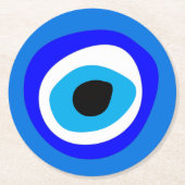 エビル・アイ・タリスマン・アラビア・アミュレット/トルコ語（ギリシャ） ラウンドペーパーコースター (正面)