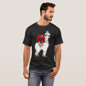 エビ乗馬ラマ照明サンタクリスマスパジャマ Tシャツ (正面フル)