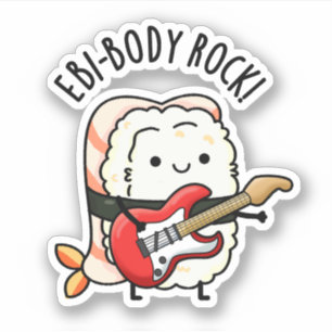 エビ体ロックおもしろいロッカーすしプリン シール