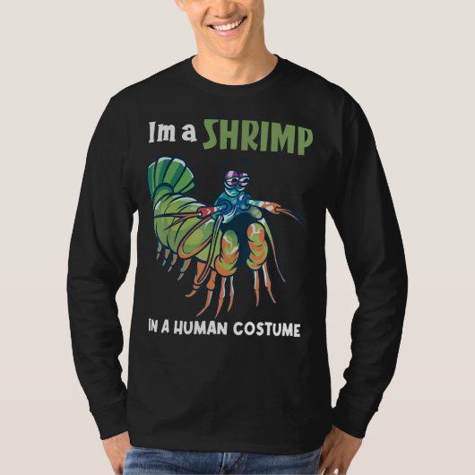 エビ動物保護可愛い孔雀マンティスシャー Tシャツ (正面)