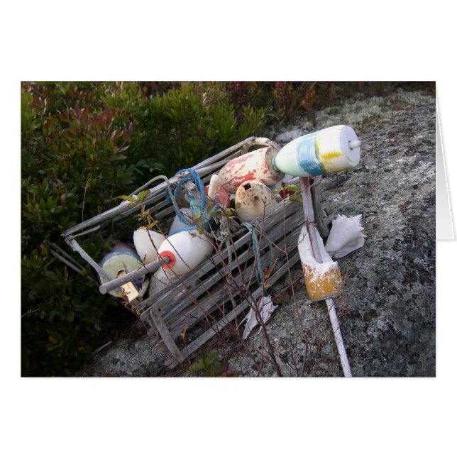 エビ取りかごおよびbobbers、メイン、米国 (正面横)