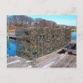 エビ取りかご、ヨーク港、メイン-郵便はがき ポストカード (正面)